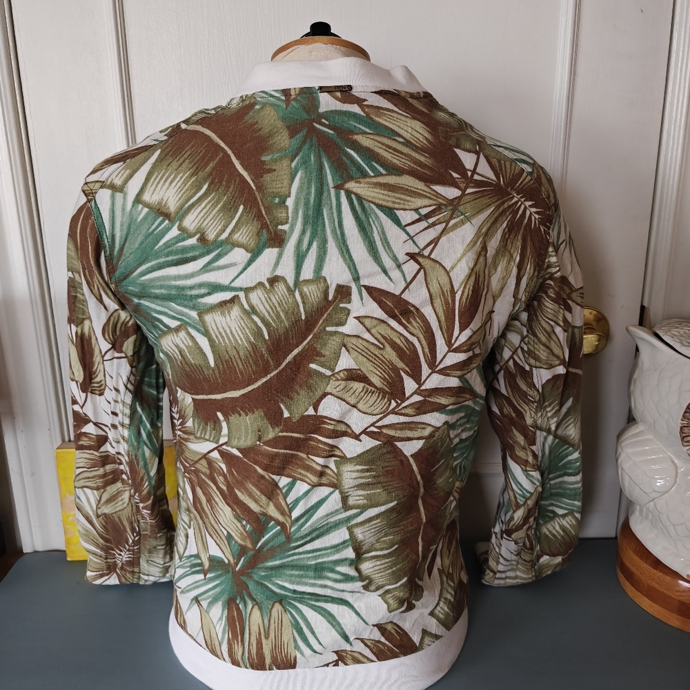 Jungle safari leaf print bomber jacket - Size Small - vacation, resort, summer - Picture 4 of 12